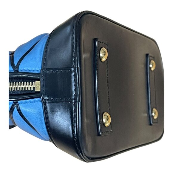 LOUIS VUITTON Alma BB Blue Black Malletage Lambskin Shoulder +BOX DUST BAG LOCK - Picture 8 of 15